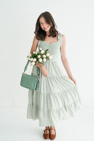 Evergreen Tiered Midi Dress