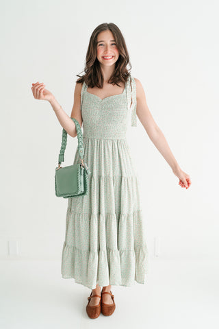 Evergreen Tiered Midi Dress