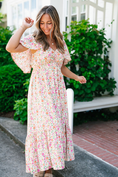 Keep Blooming Floral V-Neck Dress