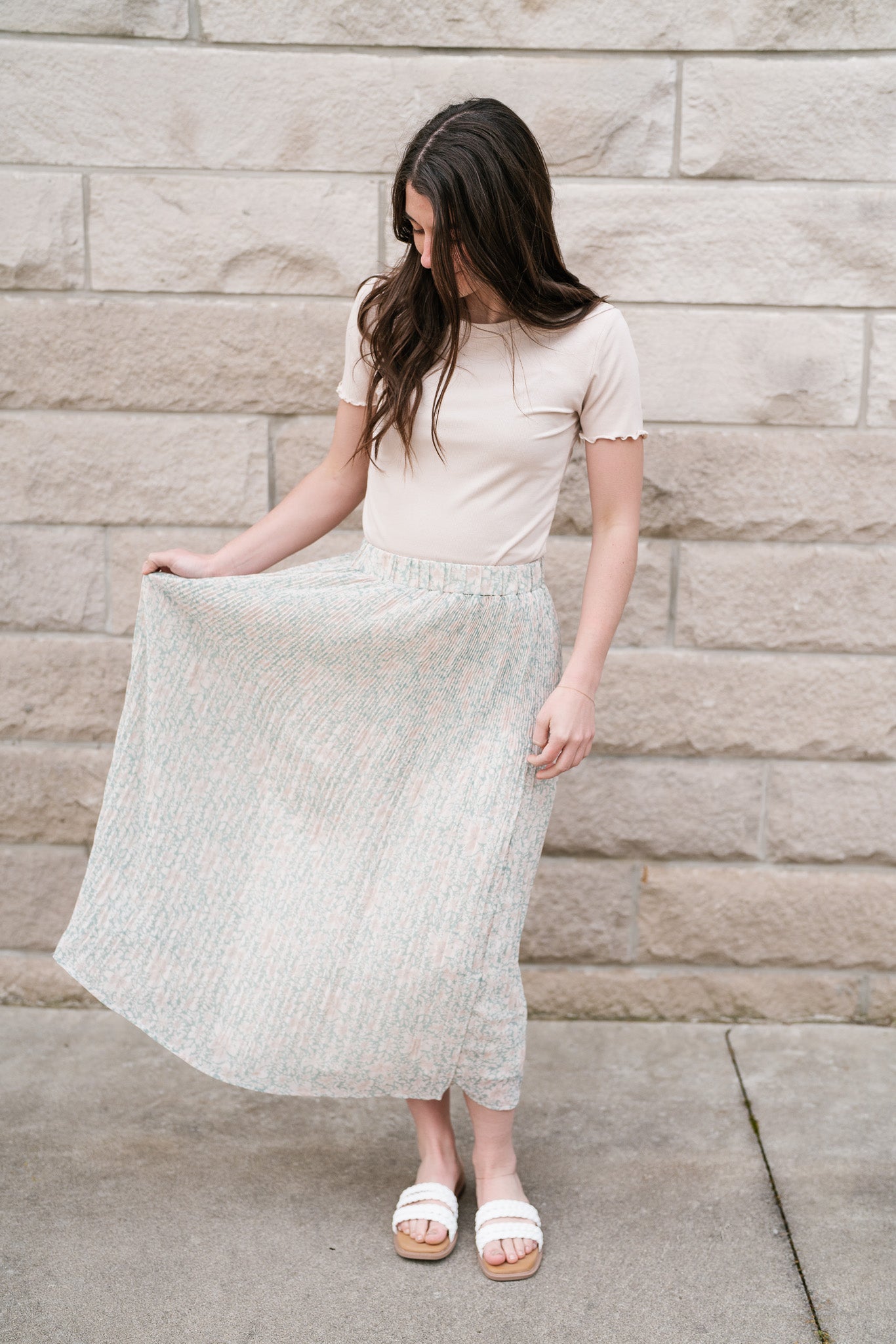 Stay a While Pleated Skirt