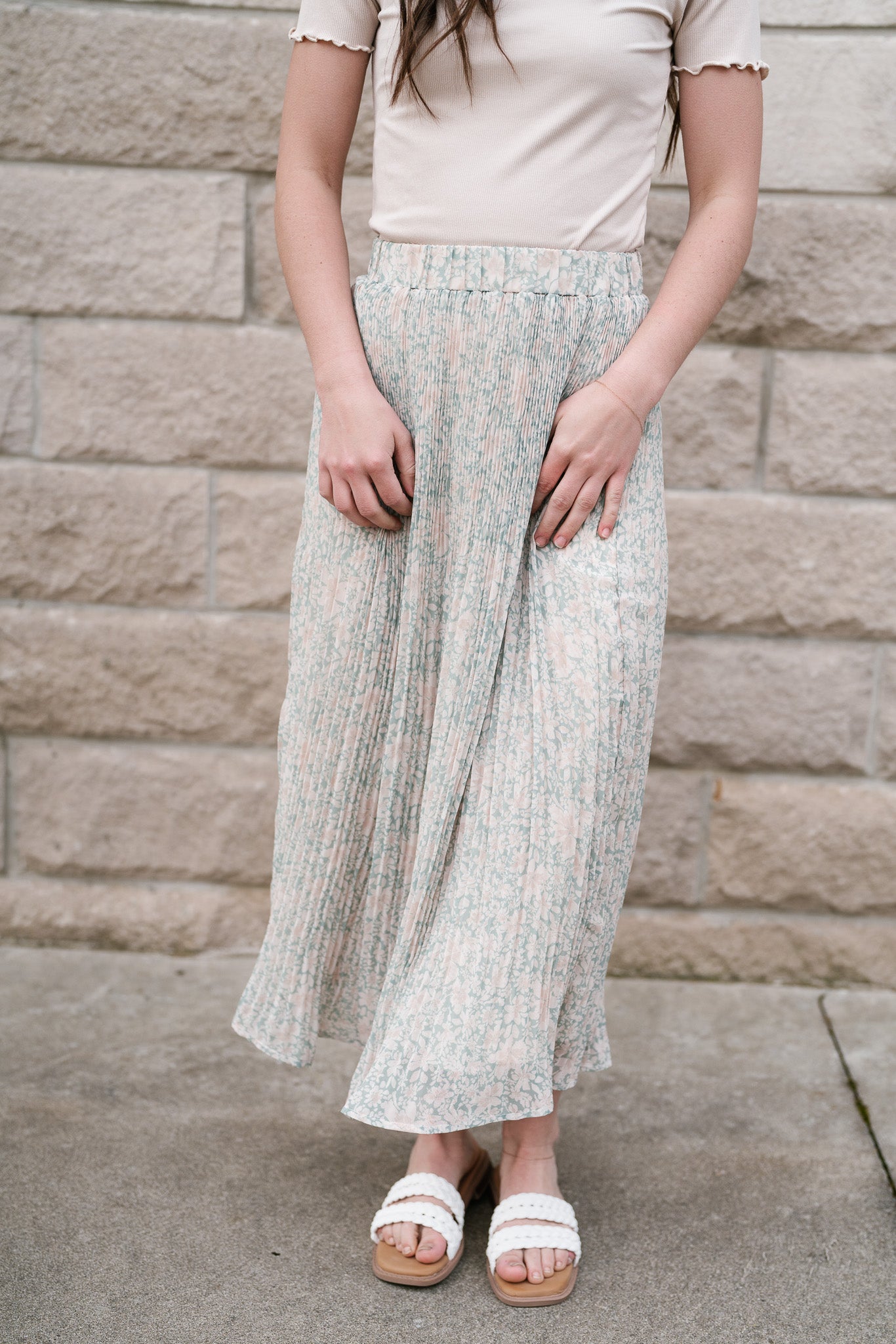 Stay a While Pleated Skirt