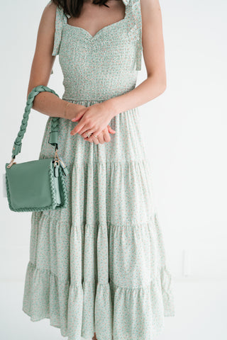 Evergreen Tiered Midi Dress