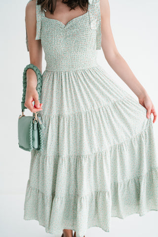 Evergreen Tiered Midi Dress
