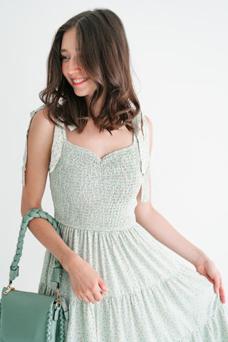 Evergreen Tiered Midi Dress