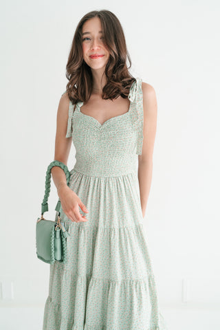 Evergreen Tiered Midi Dress