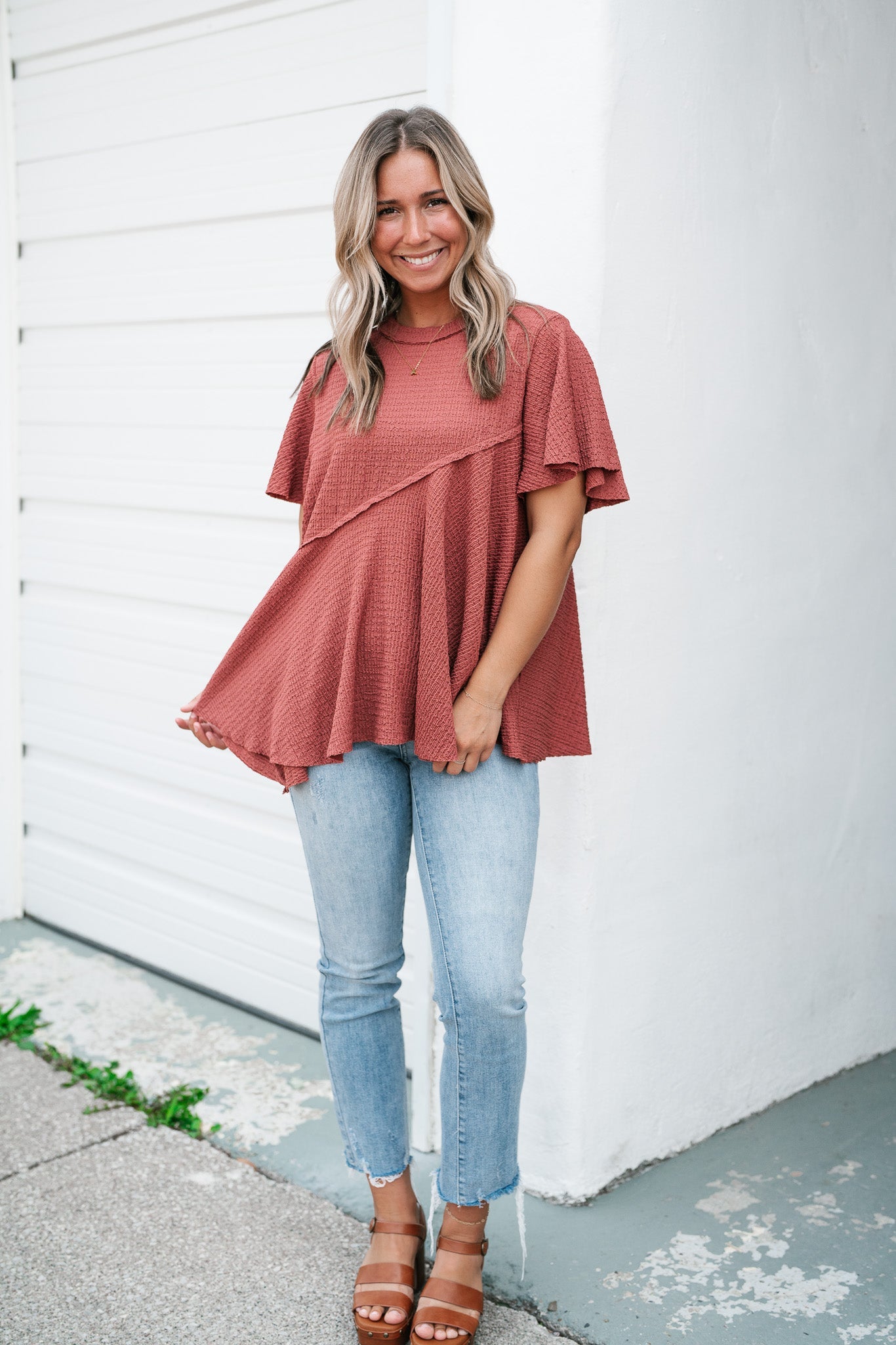 Diane Asymmetrical Peplum Top