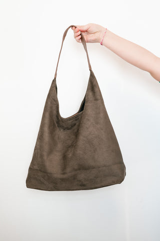 The Harbor Faux Suede Bag - Olive