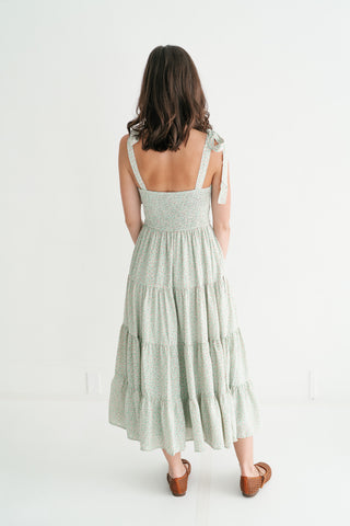 Evergreen Tiered Midi Dress