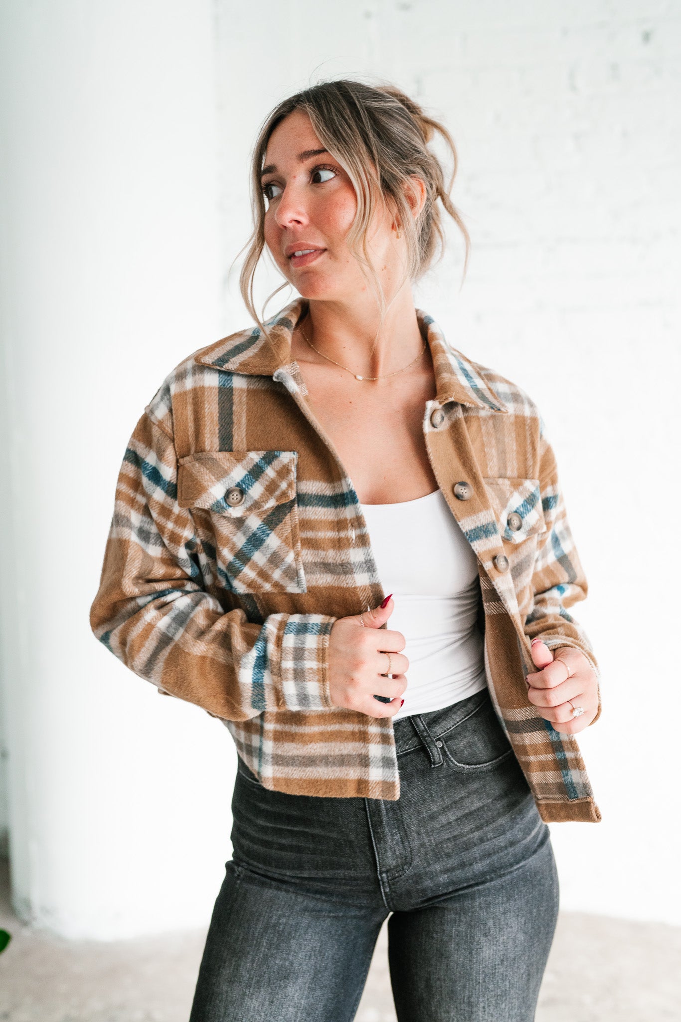 Backroads Bonfire Plaid Shacket