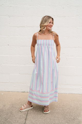 Sunray Striped Midi Dress