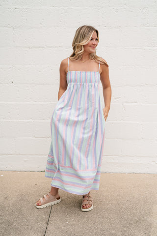 Sunray Striped Midi Dress