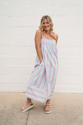 Sunray Striped Midi Dress