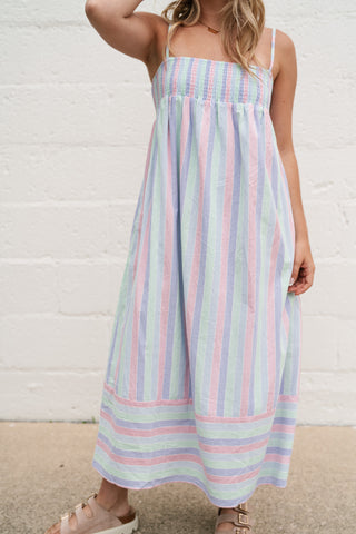 Sunray Striped Midi Dress