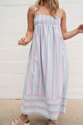 Sunray Striped Midi Dress