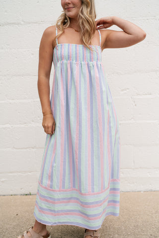 Sunray Striped Midi Dress