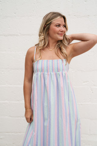 Sunray Striped Midi Dress