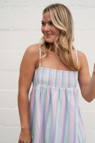 Sunray Striped Midi Dress