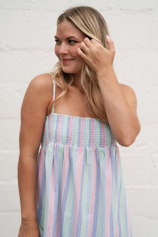Sunray Striped Midi Dress