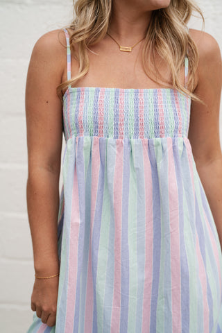 Sunray Striped Midi Dress