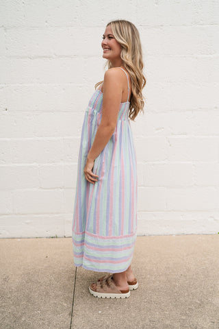 Sunray Striped Midi Dress