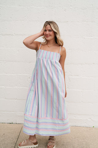 Sunray Striped Midi Dress