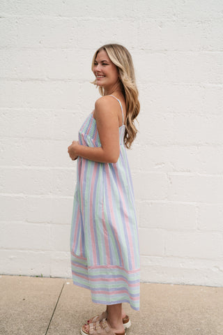 Sunray Striped Midi Dress