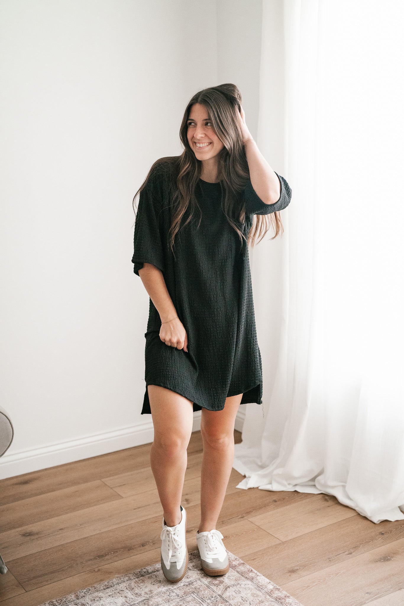 Always On The Go Textured Dress