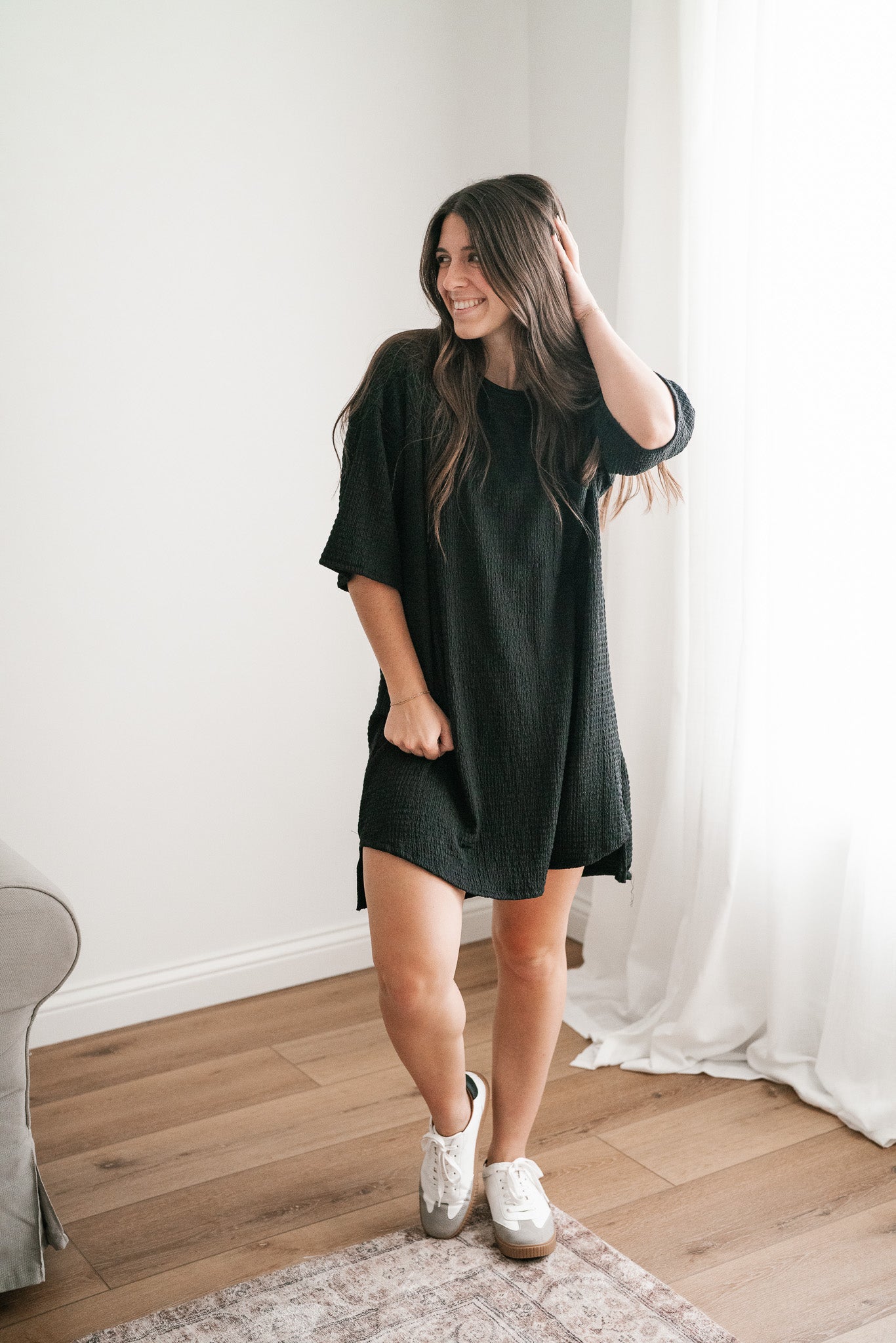 Always On The Go Textured Dress