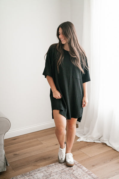 Always On The Go Textured Dress