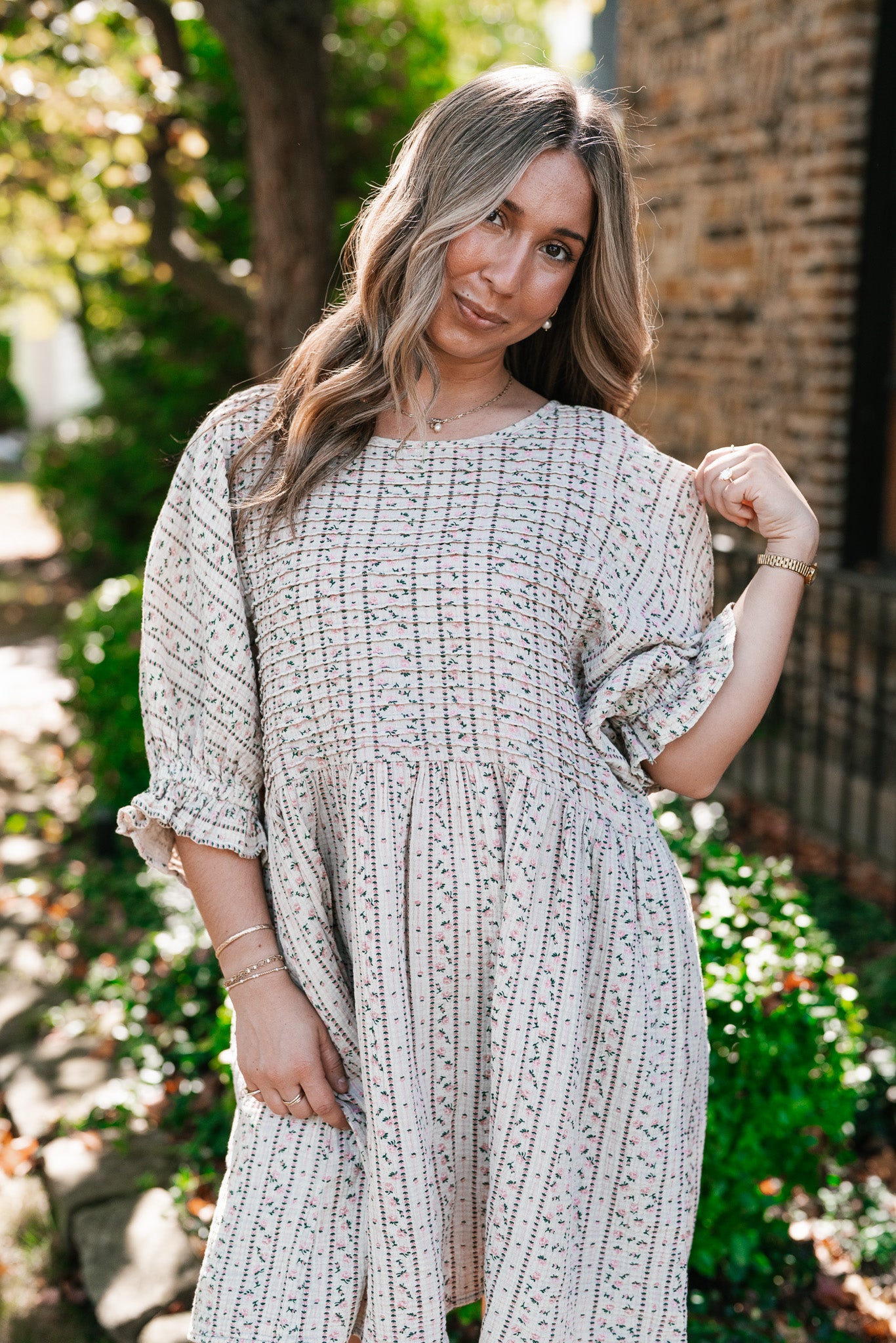 Timeless Dream Textured Mini Dress - Sage Grey