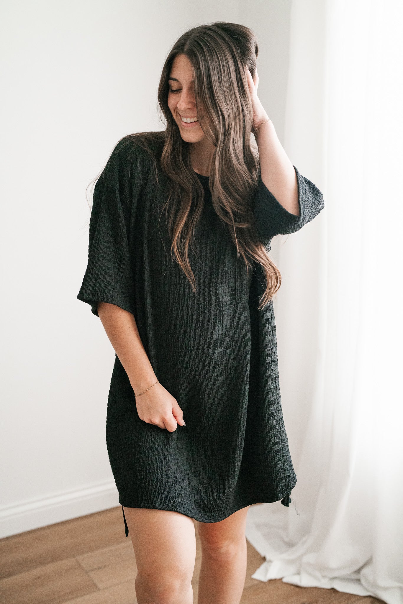 Always On The Go Textured Dress