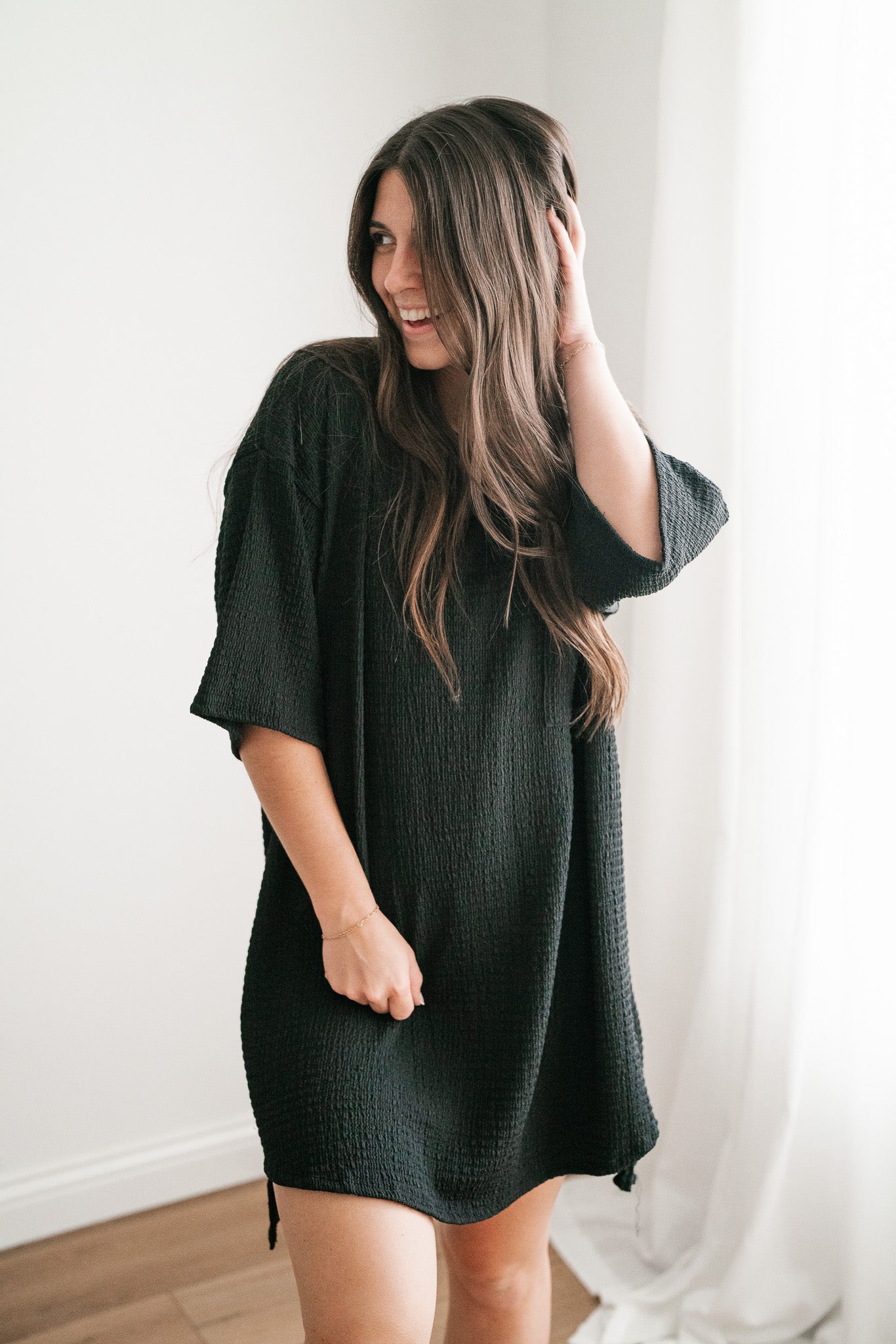 Always On The Go Textured Dress