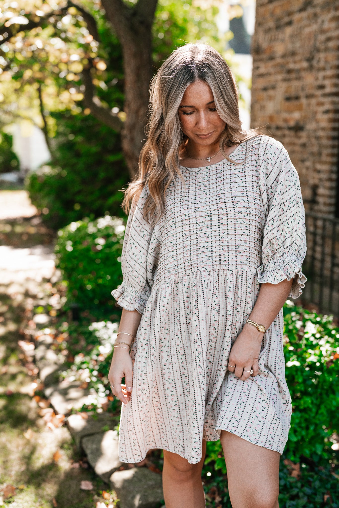 Timeless Dream Textured Mini Dress - Sage Grey