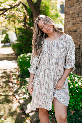 Timeless Dream Textured Mini Dress - Sage Grey