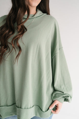 Timeless Touch Mock Neck Sweatshirt - Sage