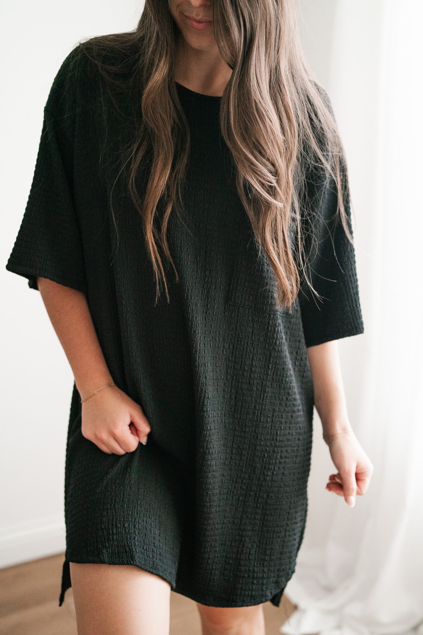 Always On The Go Textured Dress