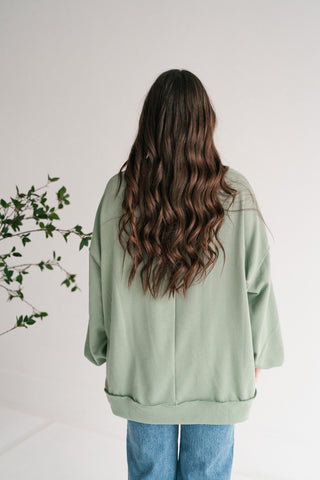 Timeless Touch Mock Neck Sweatshirt - Sage