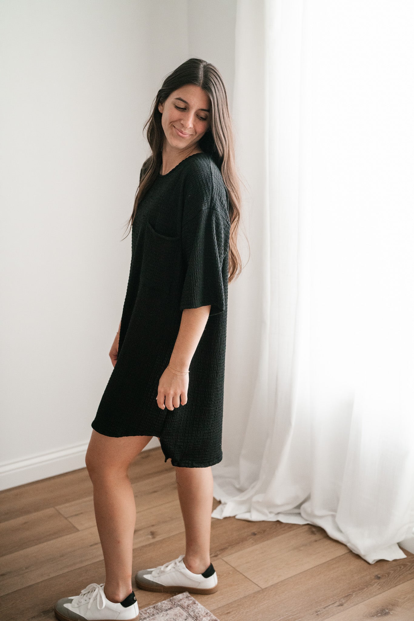 Always On The Go Textured Dress