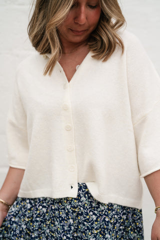 Sunny May Knit Button Up - Ivory