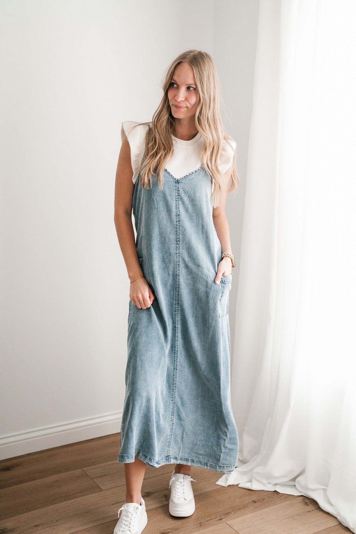 Fresh Fall Feeling Denim Midi Dress