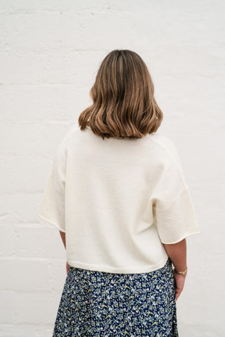 Sunny May Knit Button Up - Ivory