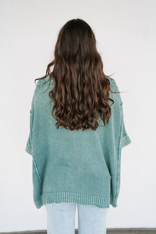 Indie Girl Short Sleeve Knit Mineral Wash Top