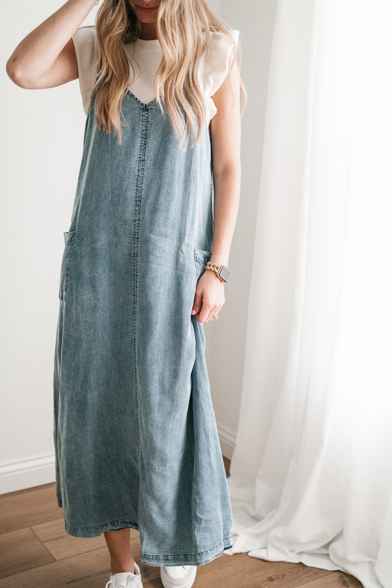 Fresh Fall Feeling Denim Midi Dress