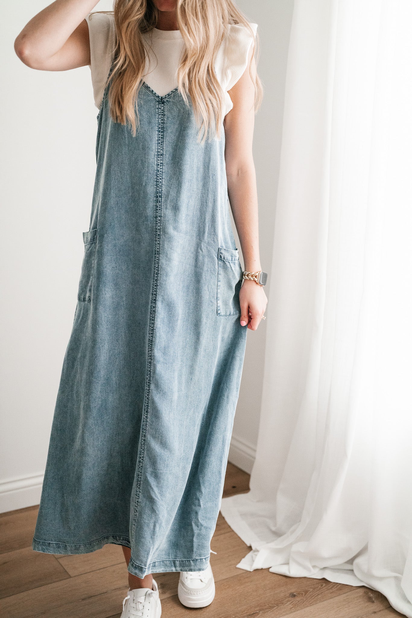 Fresh Fall Feeling Denim Midi Dress