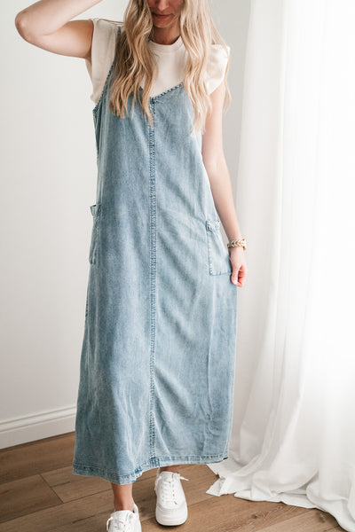 Fresh Fall Feeling Denim Midi Dress