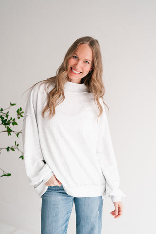 Timeless Touch Mock Neck Sweatshirt - Heather Grey
