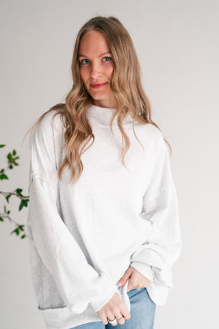 Timeless Touch Mock Neck Sweatshirt - Heather Grey
