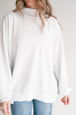 Timeless Touch Mock Neck Sweatshirt - Heather Grey