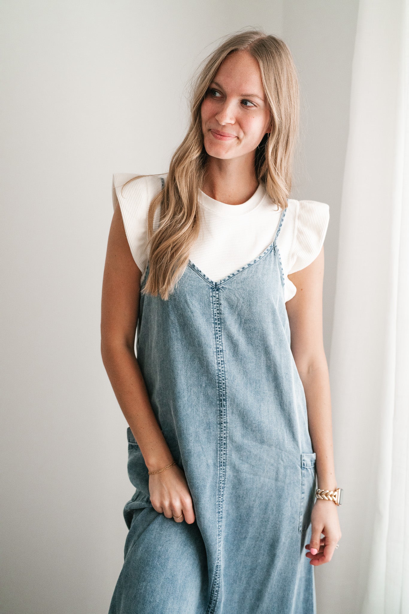 Fresh Fall Feeling Denim Midi Dress