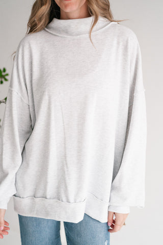 Timeless Touch Mock Neck Sweatshirt - Heather Grey